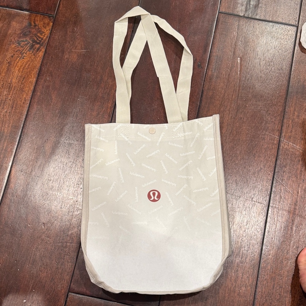 lululemon athletica Cream Logo Canvas Tote